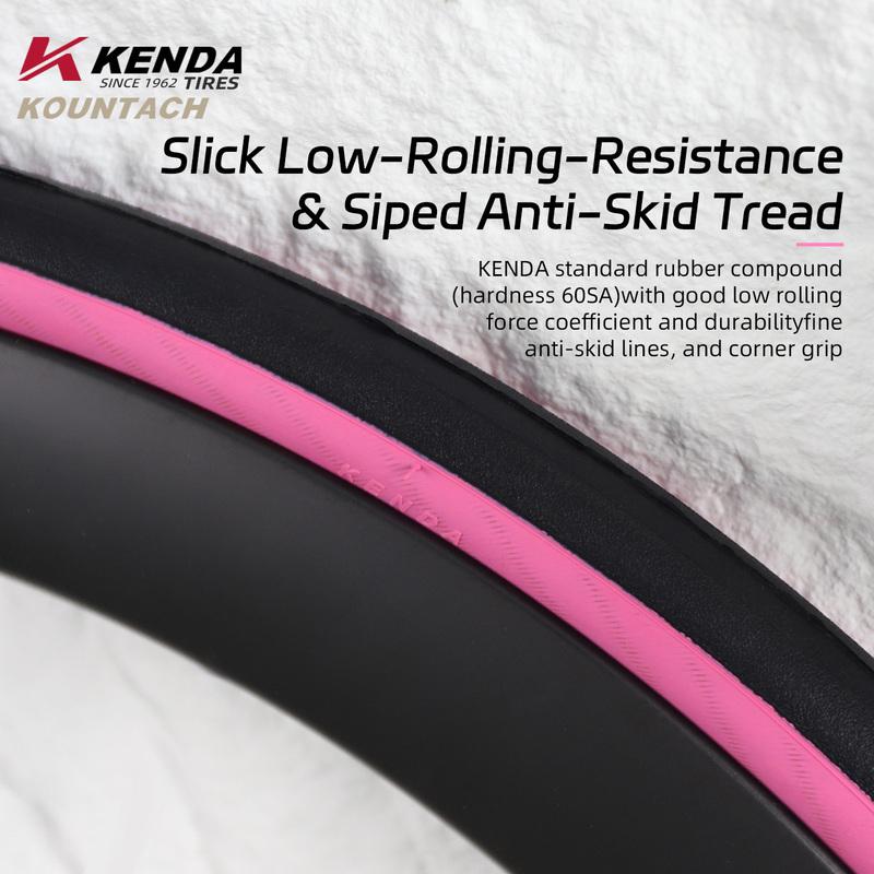 Kenda K1092 Новые шоссейные покрышки для велосипеда, устойчивые к проколам и скольжению, ультралегкие, складные, 700x28c, Kountach Elite, розовая боковина