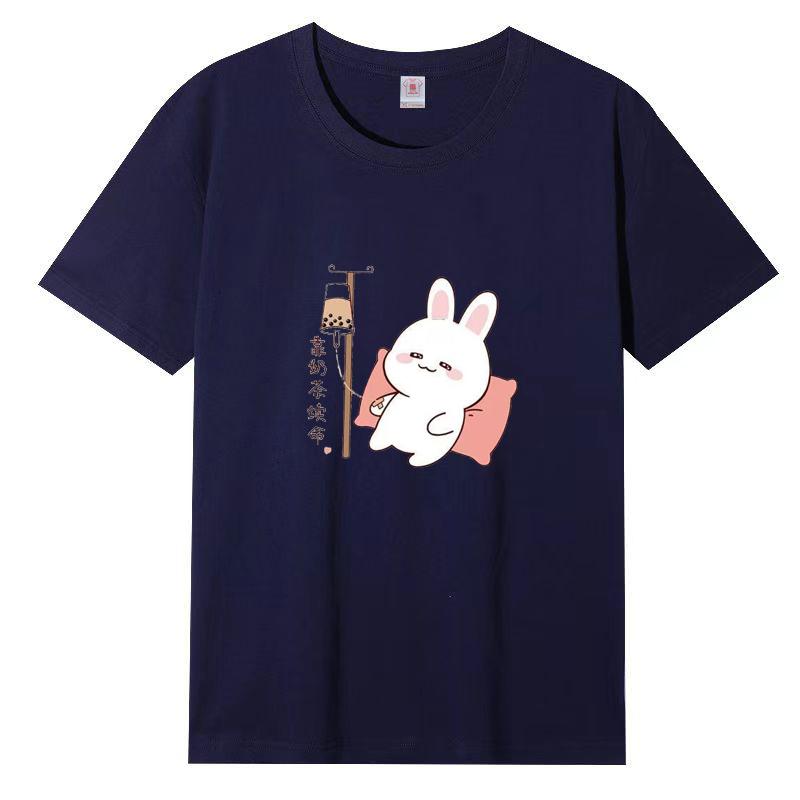 Летняя женская футболка с короткими рукавами из хлопка, свободные корейские топы с принтом в трендовом стиле