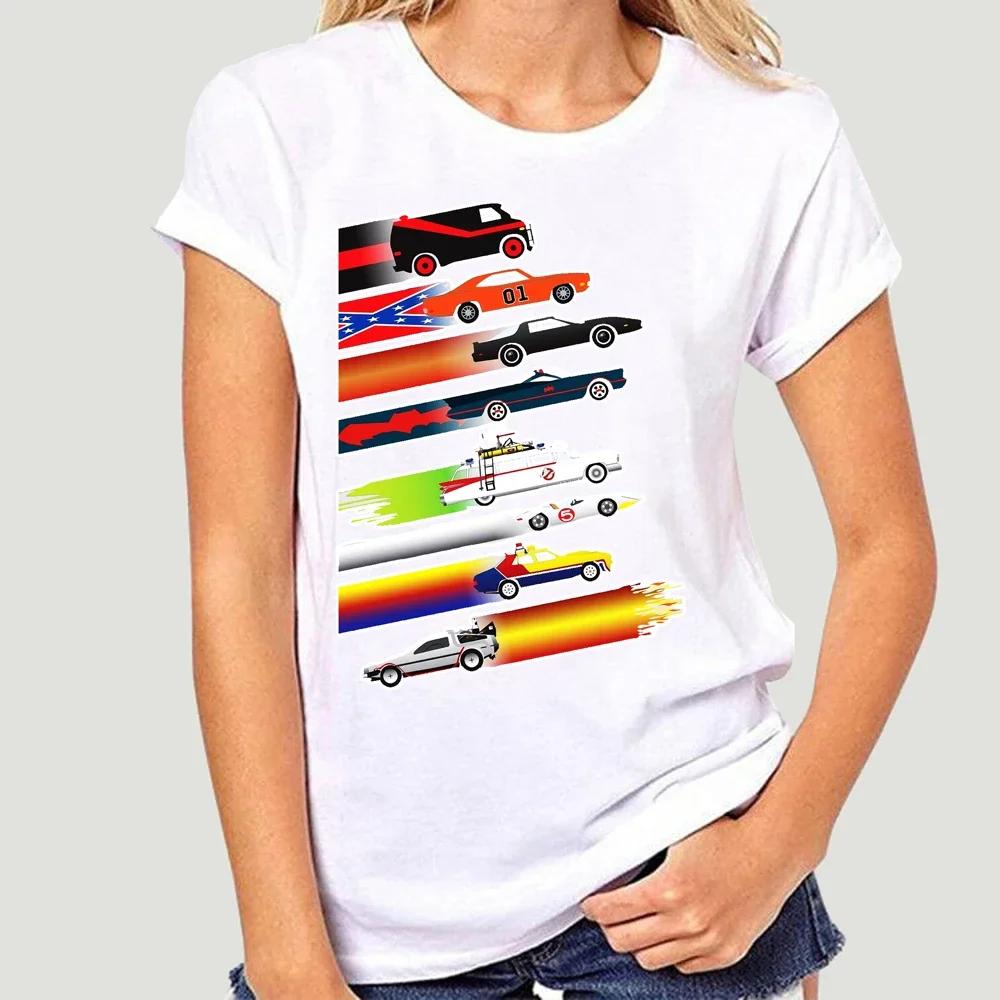 Футболка Cars Культовое ТВ Команда А Генерал Ли Кит Бэтмобиль Охотники за привидениями Назад в будущее 6615X Мультяшная мужская футболка Хипстерская Y2k футболка