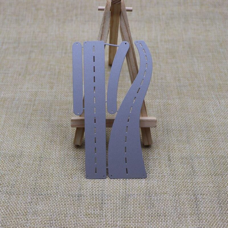 Шоссе Дорожные Металлические Вырубные Штампы Нестандартный Фон Ремесло Вырубной Скрапбукинг Для DIY Шаблон