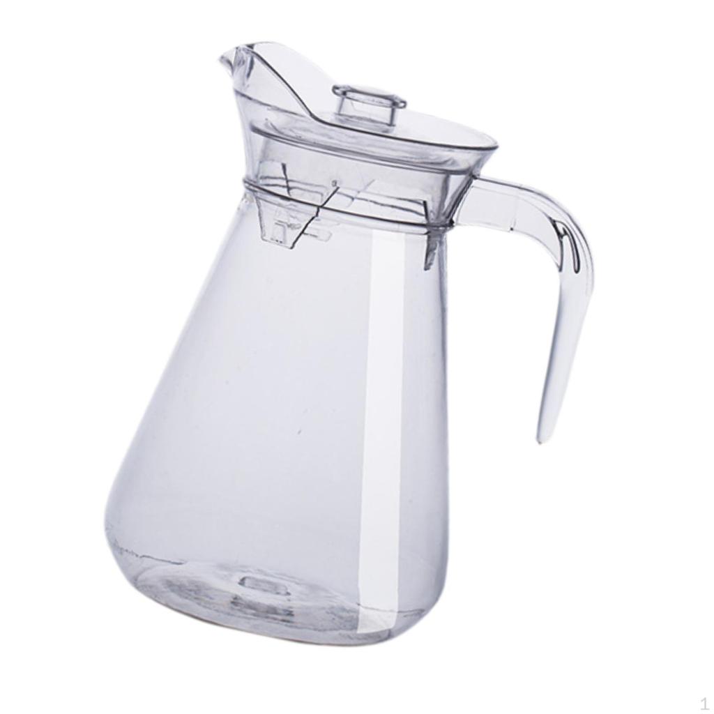 1.5L Water Pitcher Acrylic Beverage Clear Jug Carafe with Handle Lemonade Kettle for