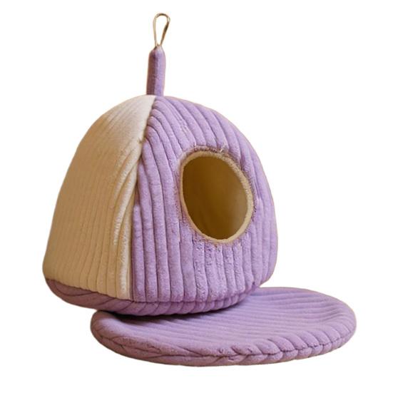 Подвесное птичье гнездо Зимнее теплое гнездо для попугая с ковриком Клетка для птиц Плюшевый гамак-кровать для волнистых попугайчиков, корелл, попугаев, ара