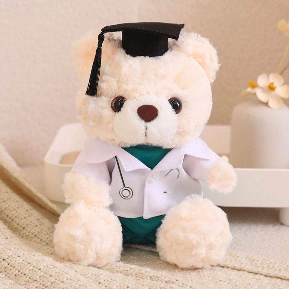 With Doctorial Hat Bachelor Bear Plush Toy Stuffed Toy Bear Animal Doll Graduation Season