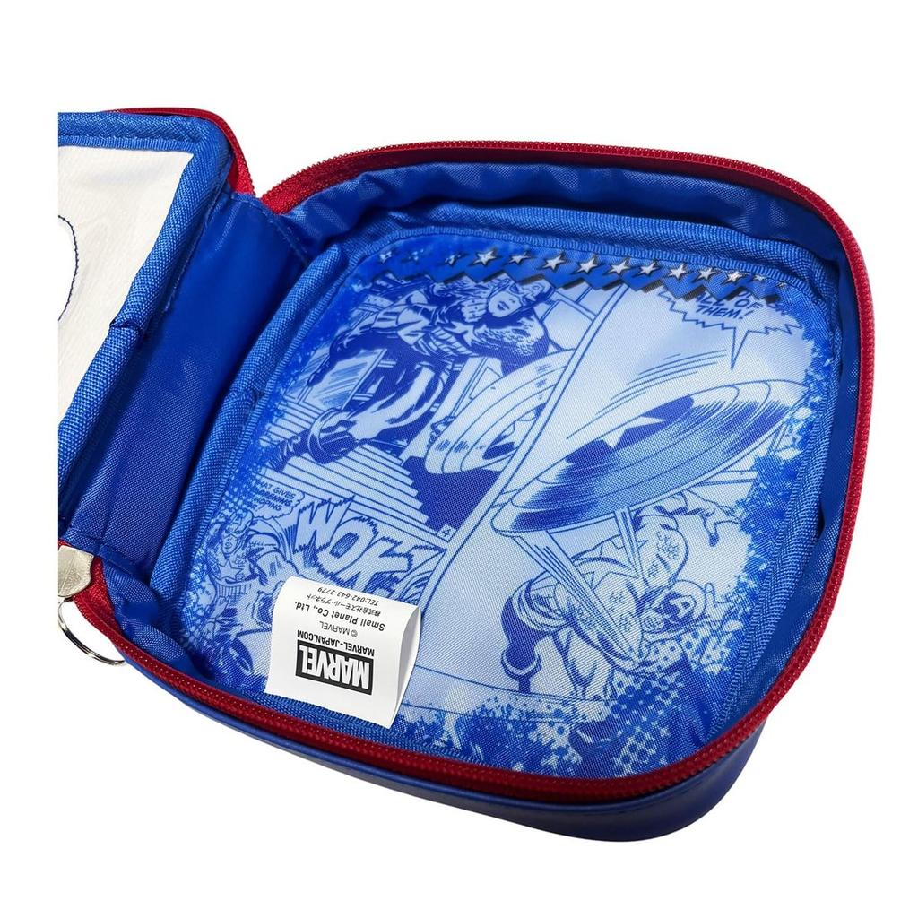 Small Planet Marvel Captain America Toy Design Window Pouch Clear Character Cosmetic Bag 15x15x4.5cm