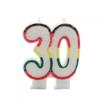 Свеча номер 30 с блестками и полосками