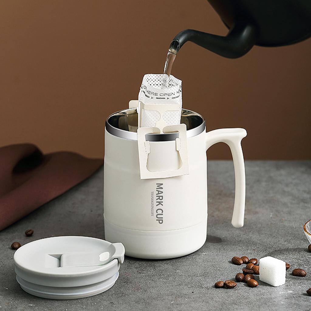 Thermal Cup 304 Stainless Steel Double-layer Insulated Coffee Mug With Spoon Portable Leak Proof Wter Cup For Student Adult