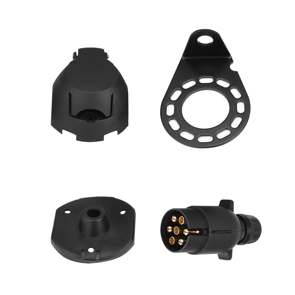 12N 7Pin Trailer Plug Socket Connector Adapter Bracket for Trailer Caravan Towing Towbar