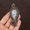 Дендритовый Опал, Лазурит Кулон в Оплетке из Меди Ручной Работы 3.54" W1r84