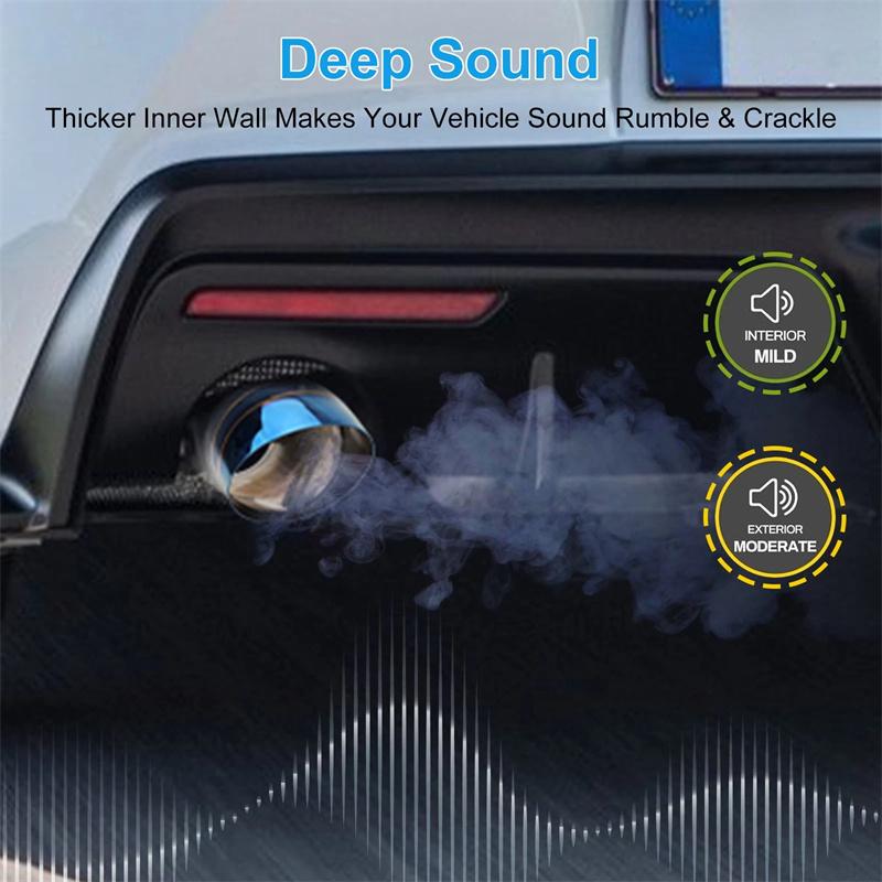 1 шт. Универсальный глушитель выхлопной системы автомобиля Высокопроизводительный прямой глушитель из нержавеющей стали Улучшает звук и стиль