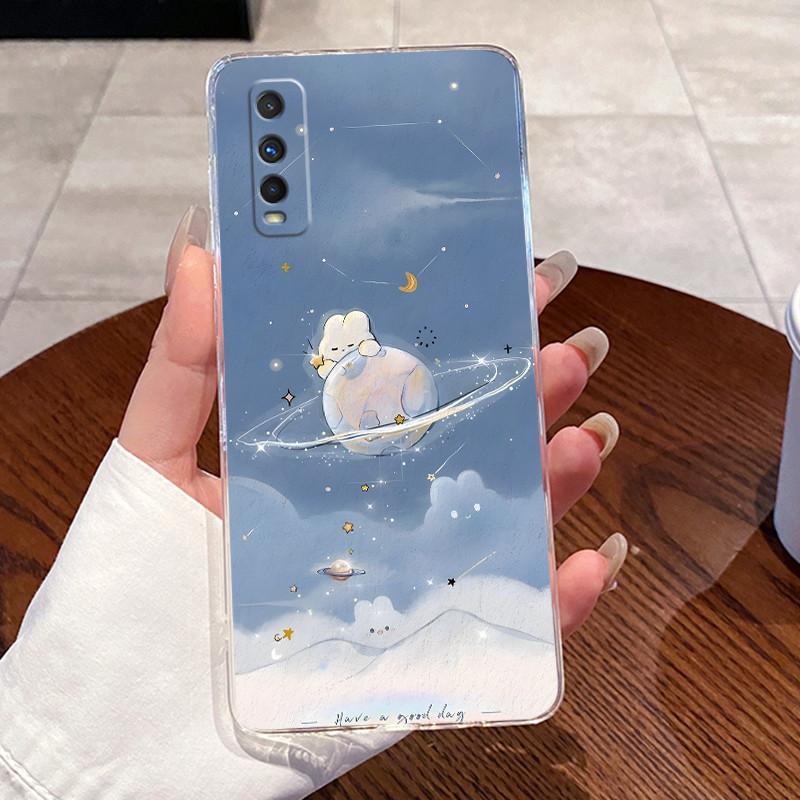 Jelly Casing For VIVO Y70S / IQOO U1 Fundas Capa Clear Silicone Soft TPU Back Cover Cute Cat Rabbit Heart Protective Case Coque