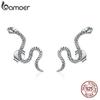 925 Sterling Silver Snake Studs Punk Earrings, Unisex Hypoallergenic Earrings Fashion Jewelry Gift