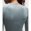 Lululemon Swiftly Tech Cropped Long Sleeve Shirt 2.0 Concrete Blue Belgian Blue