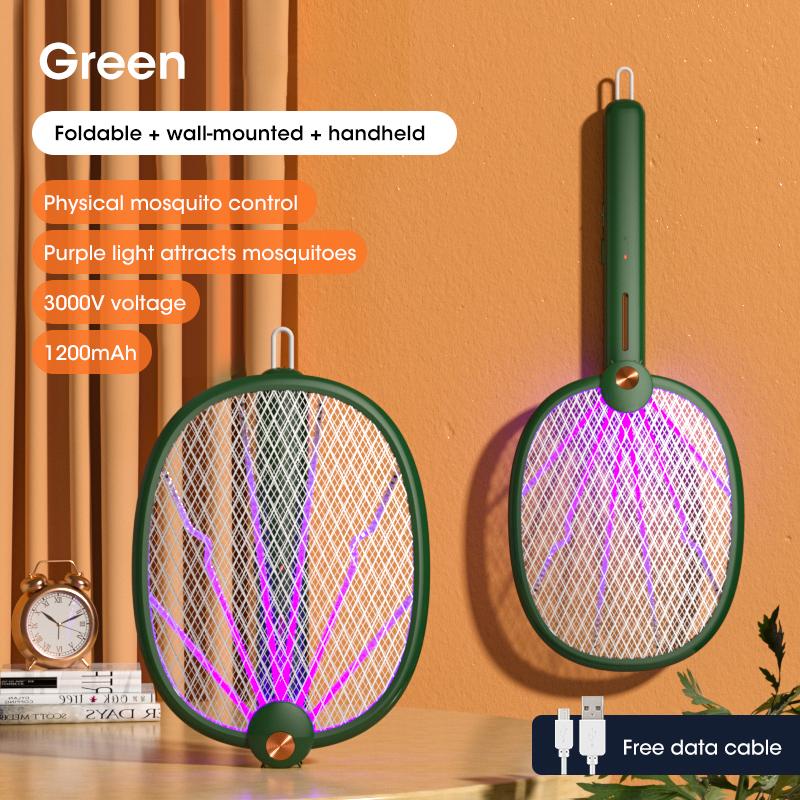 3 в 1 лампа-убийца комаров складной электрошокер ультрафиолетовый свет USB зарядка ловушка для мух ракетка для мух летняя мухобойка