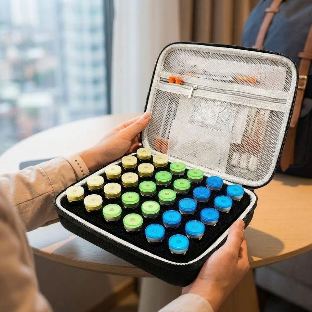 30 ячеек Чехол для хранения инсулиновых флаконов Ручной пылезащитный Держатель-защита для инсулина Ударопрочный Пенопластовый Защитный Чехол для переноски инсулина