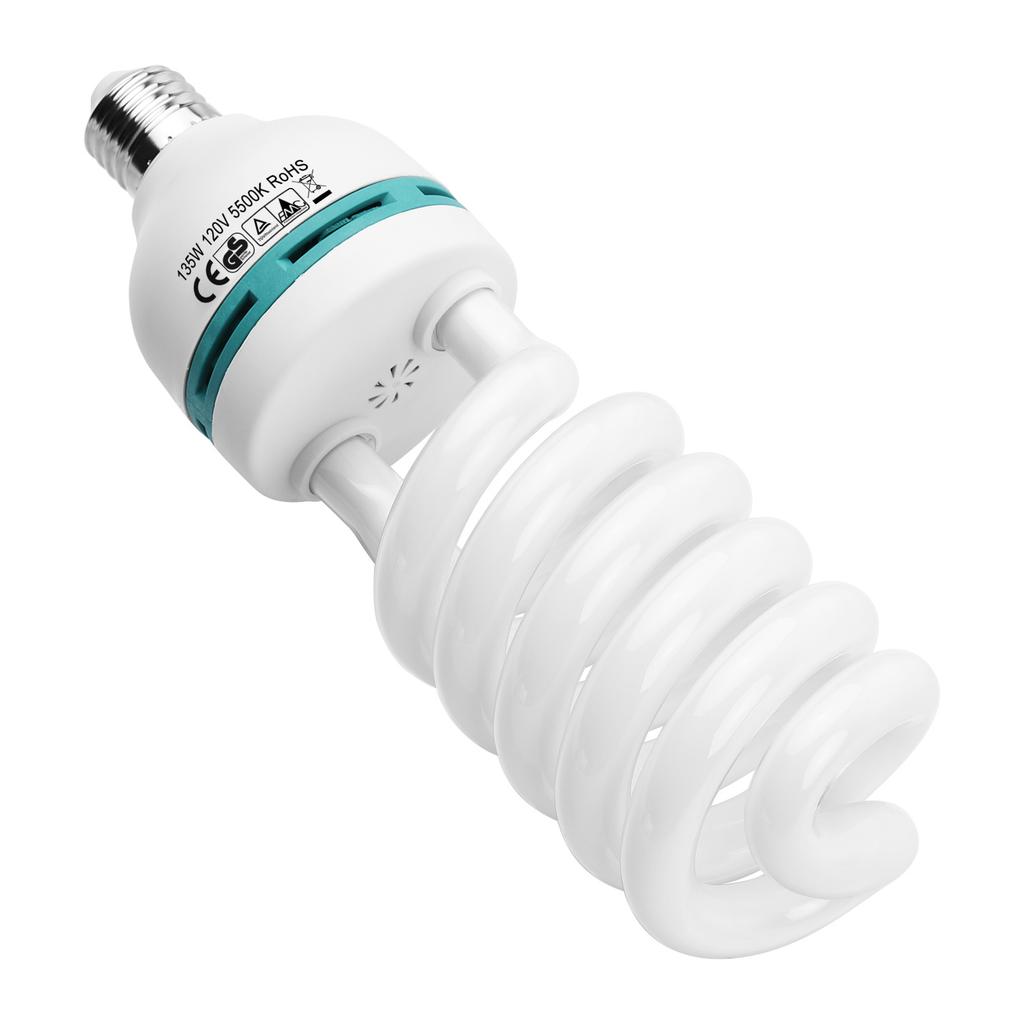 Spiral Fluorescent Light Bulb 135W 5500K Daylight E27 Socket Energy Saving for Studio Photography