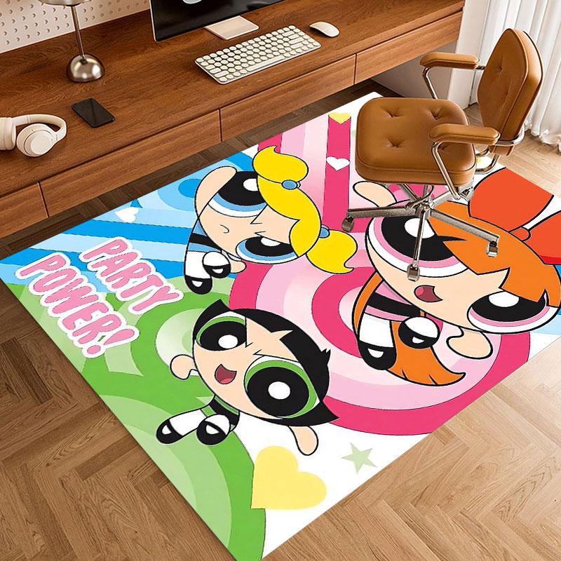 Powerpuff Girls Cartoon Carpets and Rug 3D Printing Carpet Floor Mat Living Room Bedroom Large Area Soft Carpet(JM004)