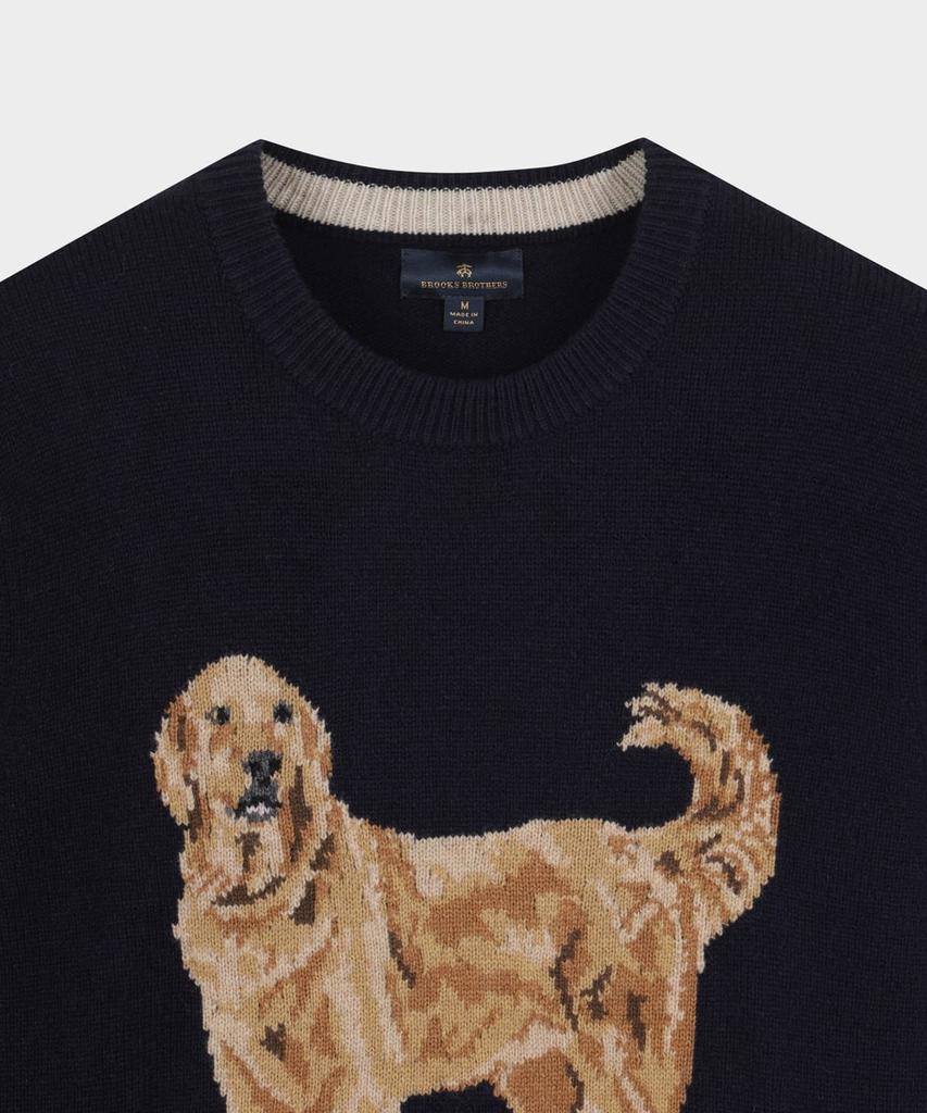 Свитер BROOKS BROTHERS с круглым вырезом и интарсией с золотистым ретривером (военно-морской флот) (Bbwrmff302)