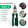 8-in-1 Wire Stripper with Voltage Tester Ergonomic Handle Portable Multi-function Electric Wire Stripping Tool Cable Cutter