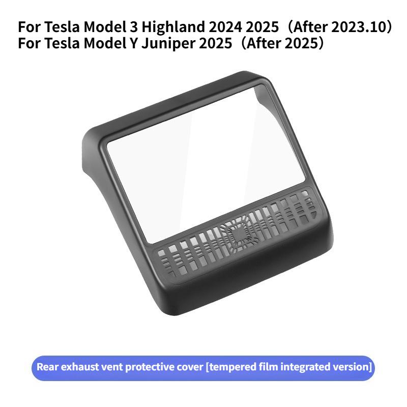 Rear Air Vent Protective Cover Screen Tempered Film Integrated for Tesla Model 3 Highland Model Y Juniper 2025 Car Accessories