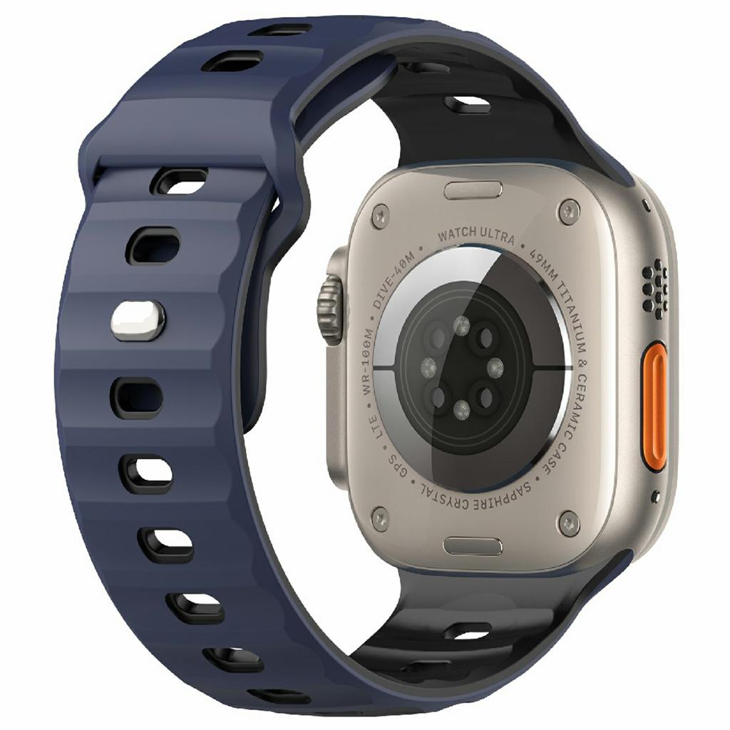 Watch Band for Apple Watch Series 10 Ultra 9 8 7 SE 6 5 4 3 2 1 46mm 49mm 45mm 44mm 42mm Dual Color Silicone Strap