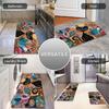 1PC Cyberpunk Skull Pattern Kitchen Rug Non-Slip Door Mat Pop Design Bathroom Rug Bath Mat Carpet for Home Sink Laundry Decor