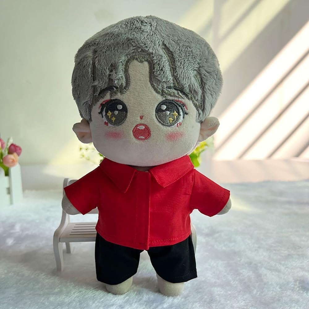 Плюшевая одежда - Мягкая игрушка - Одежда - Платье-рубашка 10 см, Однотонная рубашка для куклы (Желтый, 20см)