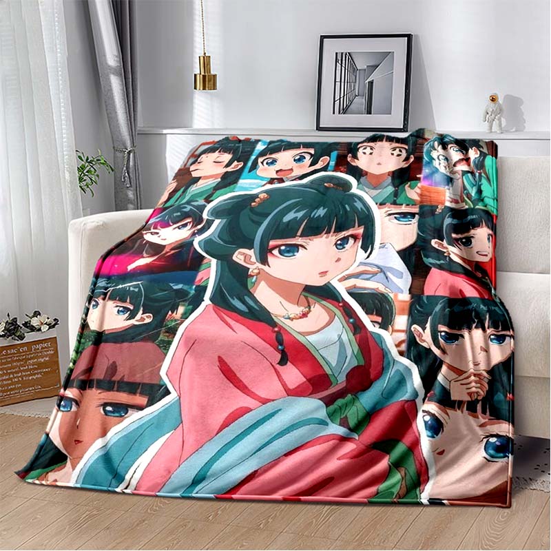 The Apothecary Diaries Maomao Jinshi Cherry Blossom Flannel Throw Blanket Soft Plush Blanket for Sofa Bed Anime Girls Home Decor Gift
