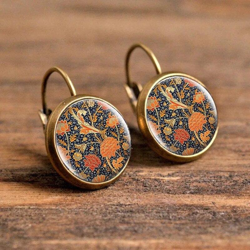 Серьги из стеклянного сплава с цветочным куполом, модные женские подарочные украшения