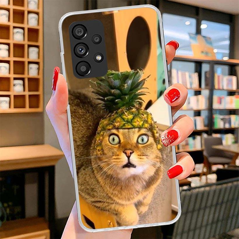 Pet Cat Funny Memes Phone Case For Samsung Galaxy A12 A22 A32 A52 A72 A02S Phone Case Note 20 Ultra 10 S10 Plus A51 A71 A50S A20