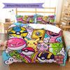 Pokemon Pikachu Pattern Bedding Quilt Set Quilt Cover Pillowcase Home Decoration Birthday Gift (1 * duvet cover + 2 * pillowcase, without core)
