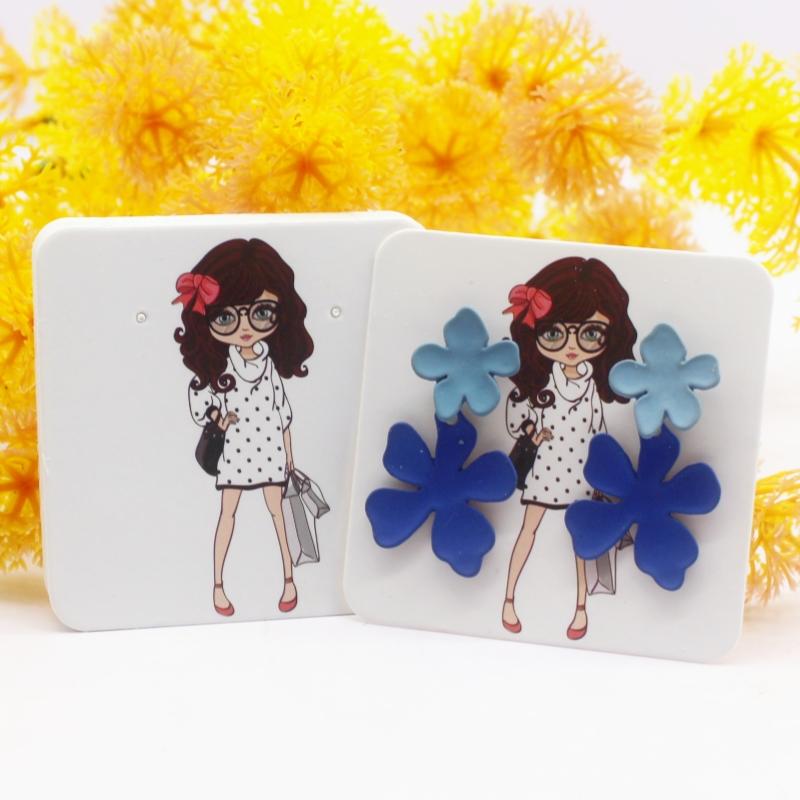 100 шт. новых цветных печатных карточек для сережек 5x5 см, упаковка украшений ручной работы