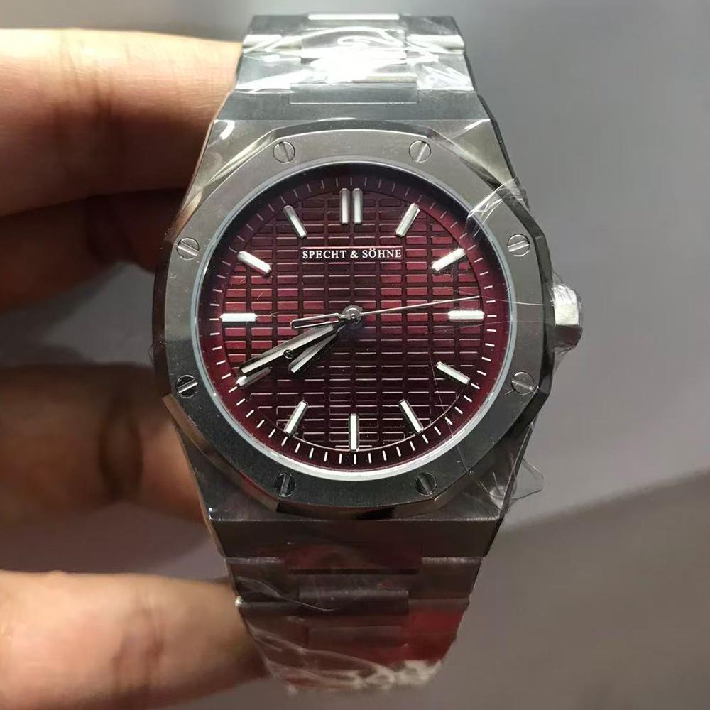 Specht & Söhne New Mens Watch VH31 Movt Quartz Wristwatches Luminous AR Sapphire Crystal 5Bar Waterproof 38mm Sports Watches