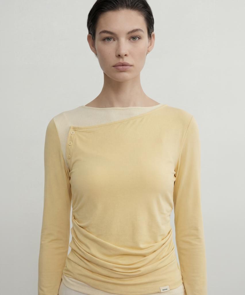 NORMOR Button-Up T-Shirt Butter