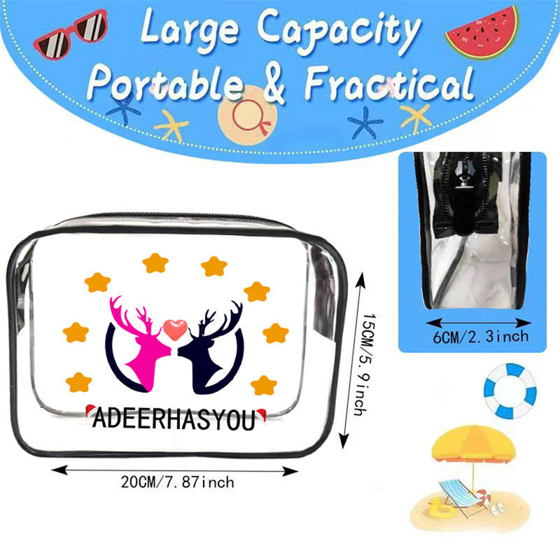 Прозрачная косметичка Рождественские украшения Креативная сумка из ПВХ Косметические кисти для хранения Дамы Женщины Рождественские подарки