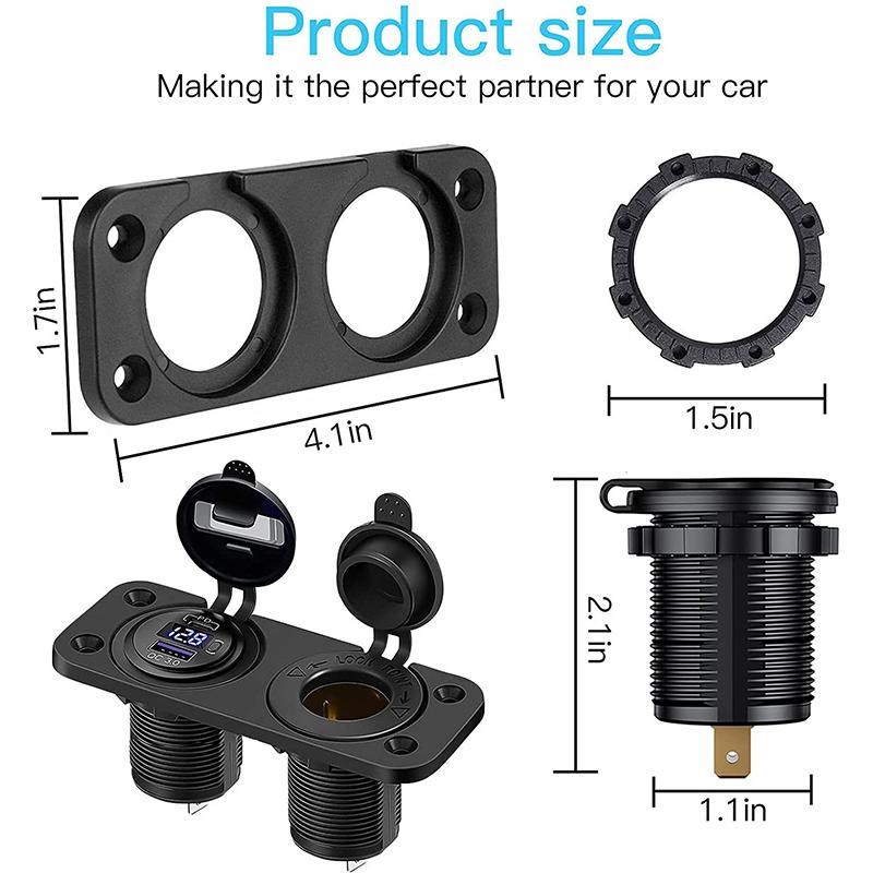 12 В-24 В PD Type C и QC 3,0 USB быстрая автомобильная розетка для зарядного устройства с переключателем, панель розеток для мотоцикла, лодки, RV, ATV