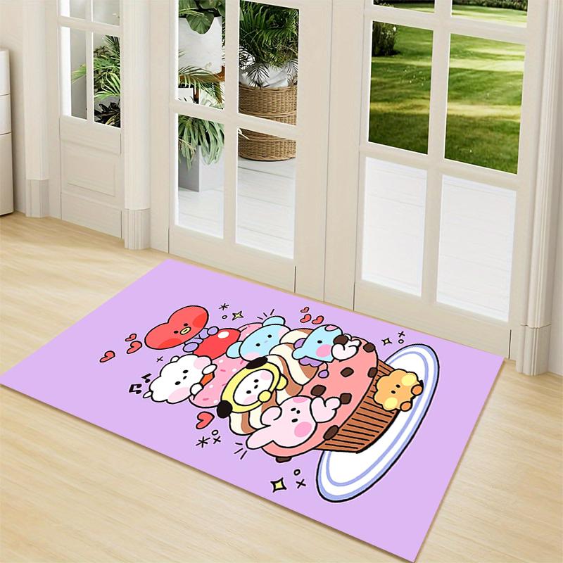 1Pc Cute Cupcake Friends Carpet Rug Customizable Soft Washable Antislip Home Living Room Sofa Mats Personalized Rug 091715