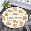 Custom Name,Cute Cartoon Animal Pattern Series pattern round rug,Carpet Rug for Living Room Bedroom Playroom ,Non-slip Floor Mat,Holiday Gifts and Bir