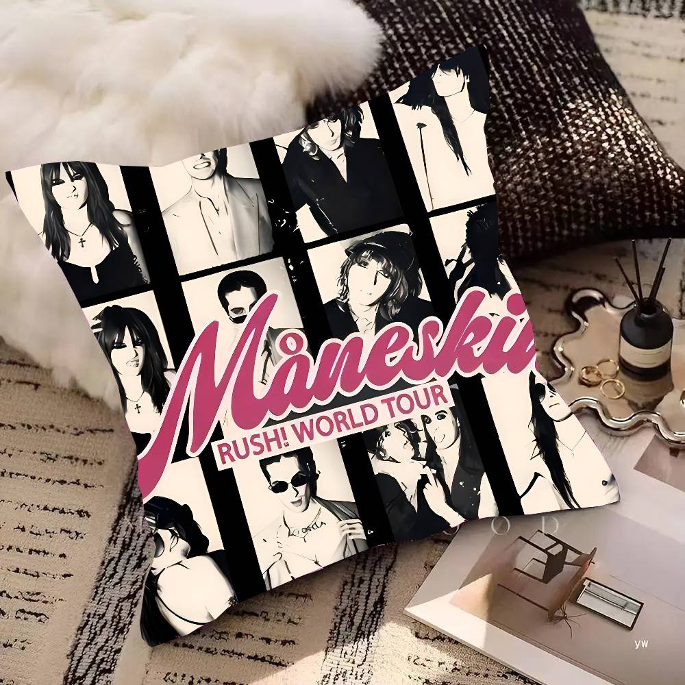 Maneskin Дамиано Давид Винтажная наволочка Квадратная подушка Спальня Диван Досуг Комфорт Подушка Автомобиль Гостиная Украшение для дома