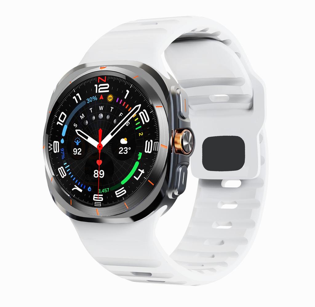 Совместимый силиконовый спортивный ремешок с обратной пряжкой для Samsung Galaxy Watch7 Ultra 47 мм