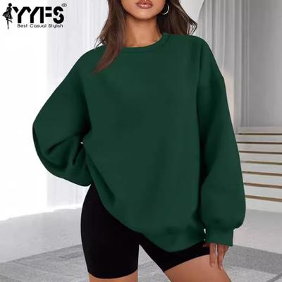 Женские модные повседневные весенне-осенние однотонные блузки и рубашки с круглым вырезом и длинными рукавами с принтом