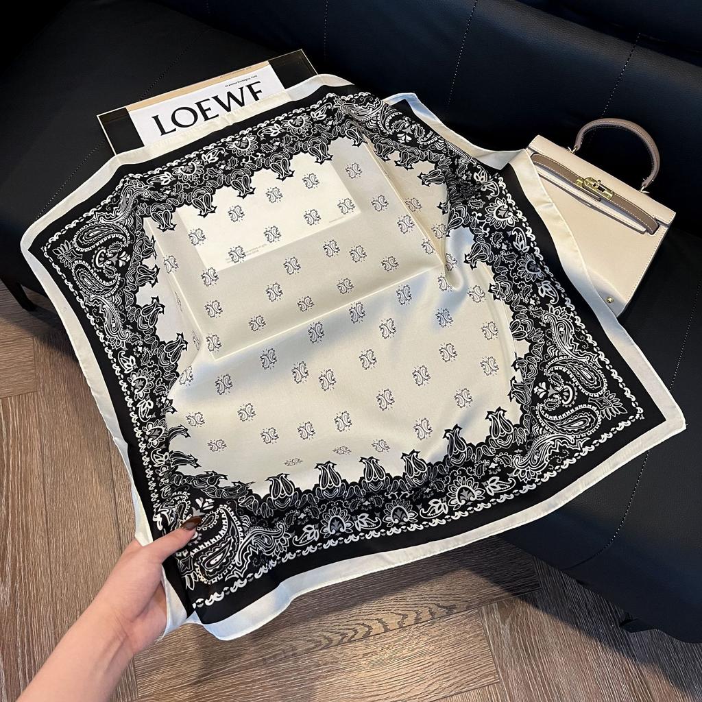 Роскошный женский атласный квадратный шарф с принтом пейсли, женский искусственный шелковый шарф, дышащий, ветрозащитный, модный аксессуар