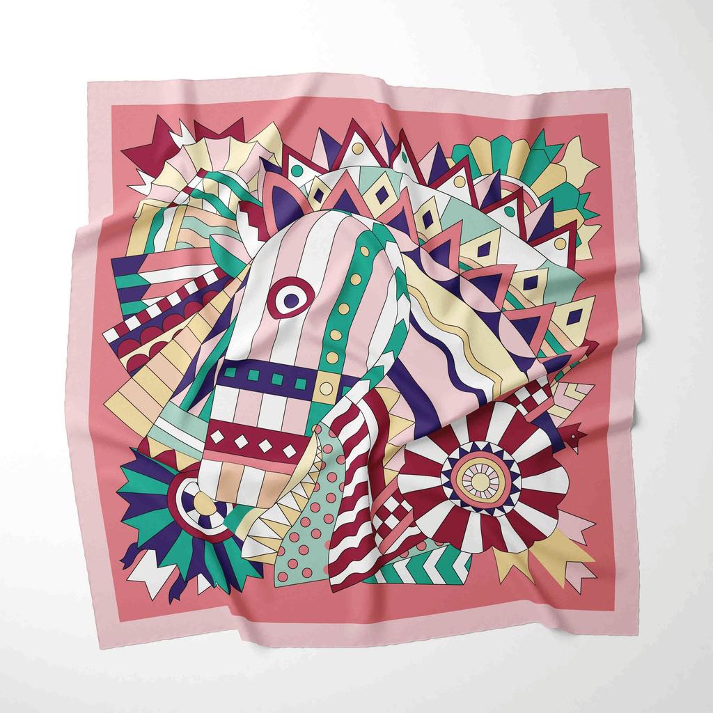 Роскошный дизайн 70*70 см шелковый квадратный платок с принтом лошади женский мягкий атласный ободок для волос шейный платок хиджаб повязка на голову фуляр подарок