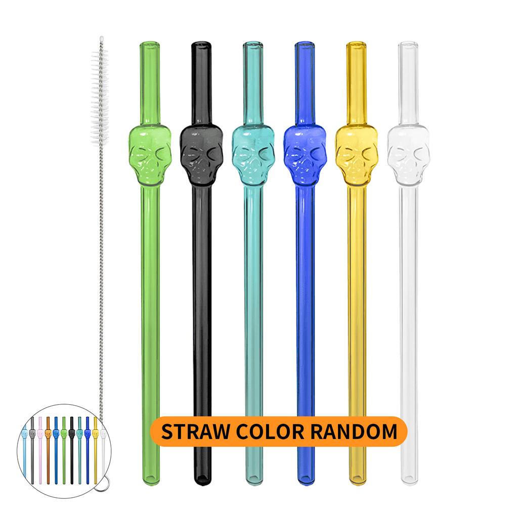 7 шт. многоразовых стеклянных трубочек с бантиком, милая стеклянная трубочка с бантиком и щеточкой для чистки для любителей кофе, смузи, замороженных напитков, чая, сока