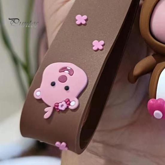 Брелок для ключей, милый мультяшный персонаж, бобр, полированный обруч из нержавеющей стали, зажим для омара, красочный брелок для ключей, органайзер для ключей, ремешок на запястье, школьная сумка, кулон, брелок