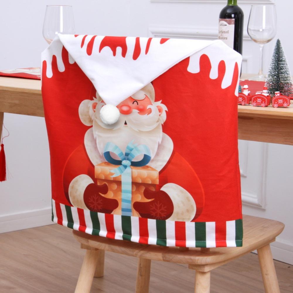 Reusable Snowman Christmas Chair Cover Elk Soft Xmas Dinner Chair Seat Cover Removable Pink Festival Table Decor Home Decoration