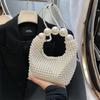Сказочная большая жемчужная портативная плетеная вечерняя сумка новая французская сумка-мессенджер на цепочке через плечо