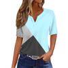 Жен. Футболка Футболка С принтом Пуговицы С короткими рукавами Повседневные Выходные Мода Классический V-образный вырез Обычный Верх