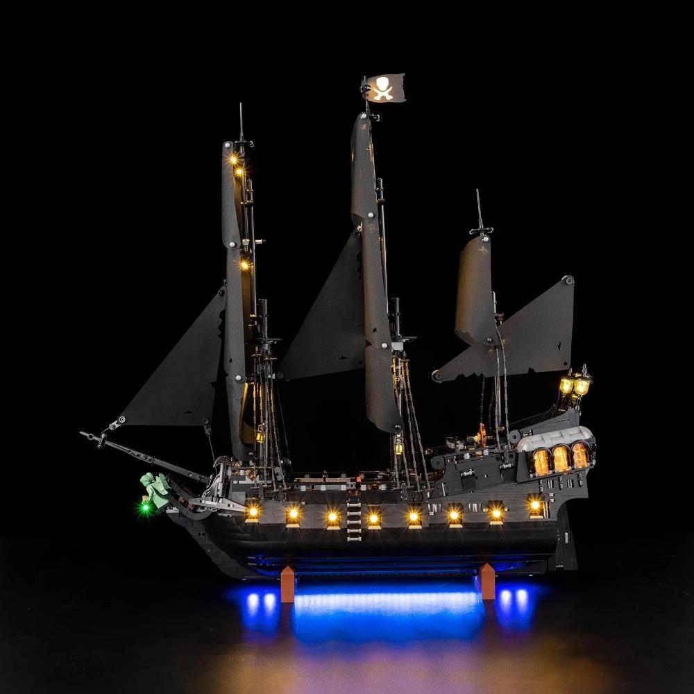 2026 НОВЫЙ MOC 2862 ШТ. Черная Жемчужина Пиратский Корабль Строительные Блоки Парусник Кирпичики Игрушки Подарок на День Рождения для Детей с Опциональным Светодиодным Освещением
