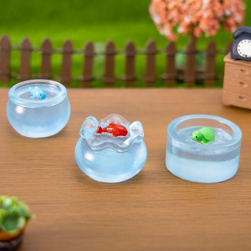 1 Set Multicolors Fish Tank Miniatures Resin Fish Ornaments Fairy Garden Decoration Moss Terrarium Micro Landscape