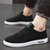 Black Canvas Breathable Men Shoes Trendy Flats Male Sneakers Outdoor Fashion Lace Up Casual Vulcanized Mens Sport Shoes